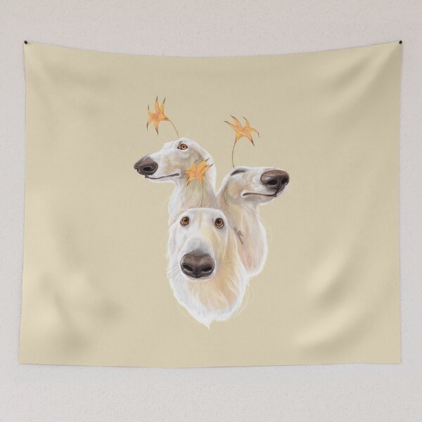 Item preview, Borzoi Dog flowerheads designed and sold by AK-Hevonen.