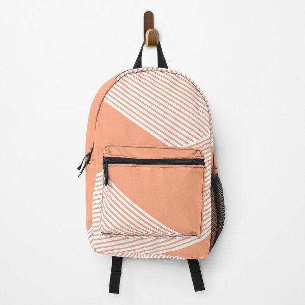 Item preview, White lines on peach color background designed and sold by BattaAnastasia.