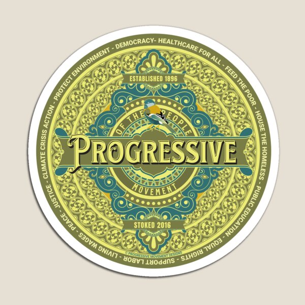 Item preview, PMD00599 Progressive Movement Designs green colored ornate graphic design shows you support progressive policy goals for progressive Democrats, progressive Independents and Bernie Sanders supporters designed and sold by ProgressiveLeft.