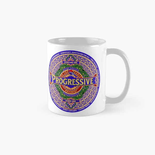 Aperçu de l'œuvre Le design graphique orné de couleur bleue de PMD00600 Progressive Movement Designs montre que vous soutenez les objectifs politiques progressistes des démocrates progressistes, des indépendants progressistes et des partisans de Bernie Sanders créée et vendue par ProgressiveLeft.