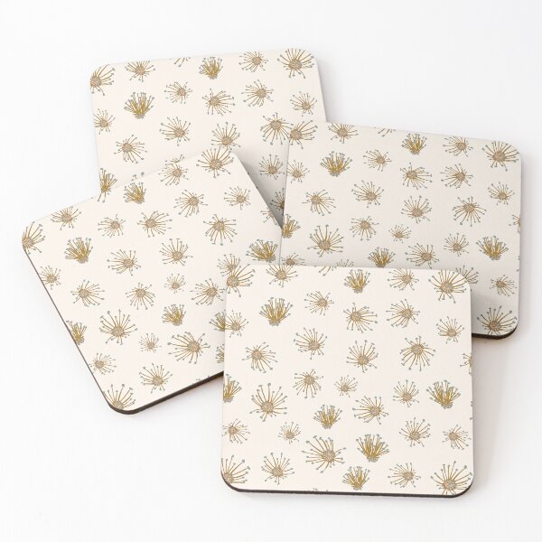 Item preview, pistils mustard green with cream background designed and sold by cezidesign.