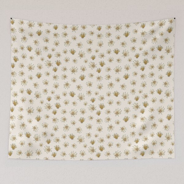 Item preview, pistils mustard green with cream background designed and sold by cezidesign.
