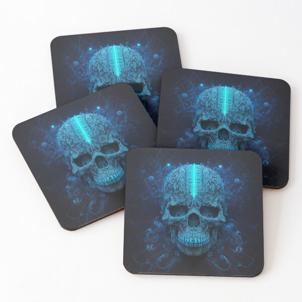 Item preview, Futuristic Blue Cyborg Skull designed and sold by Expressive Vision.