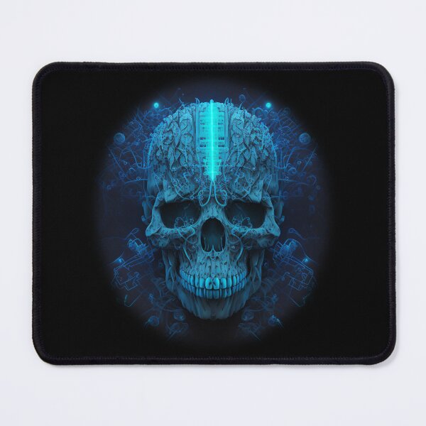 Item preview, Futuristic Blue Cyborg Skull designed and sold by Expressive Vision.