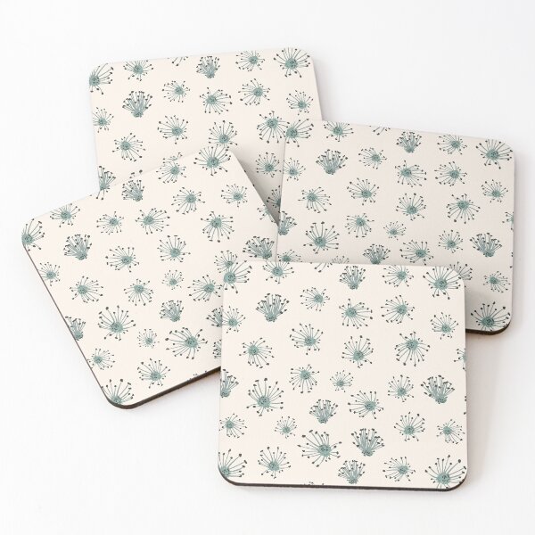 Item preview, pistils blue charcol with cream background designed and sold by cezidesign.
