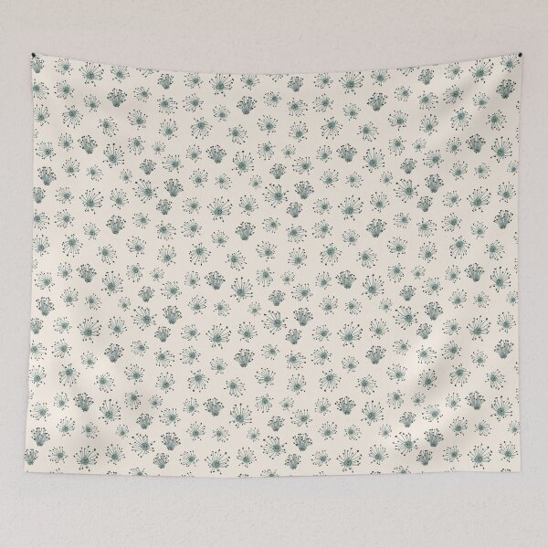 Item preview, pistils blue charcol with cream background designed and sold by cezidesign.