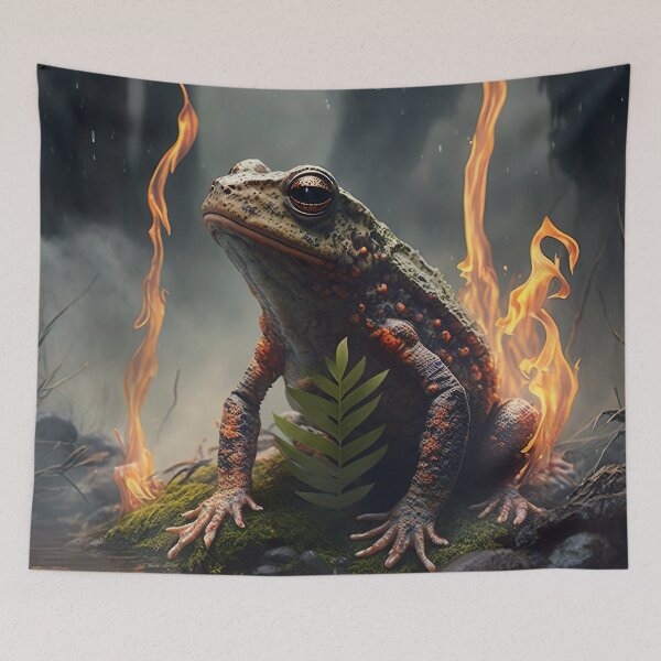 Item preview, frog in fire designed and sold by WallArtExclusiv.