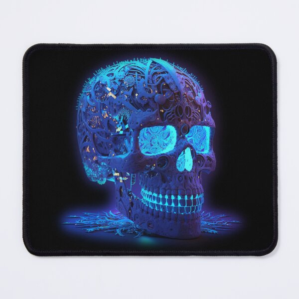 Item preview, Futuristic Blue Cyborg Skull designed and sold by Expressive Vision.