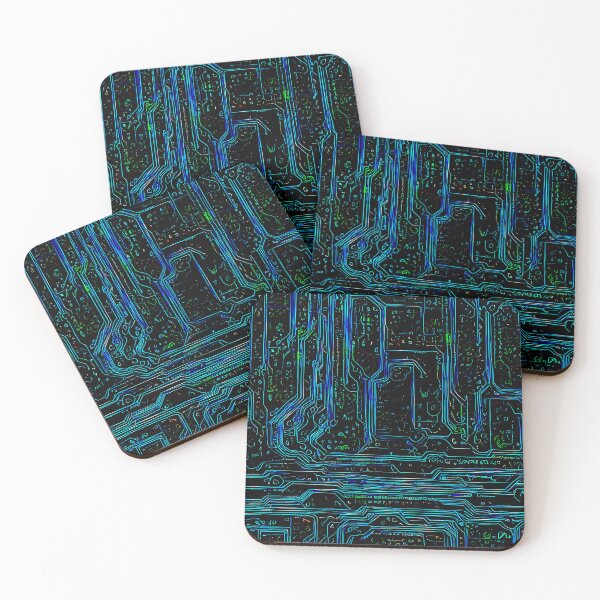 Item preview,  Cyberpunk neon matrix futuristic circuitboard wires code pattern  designed and sold by SJG-digital.