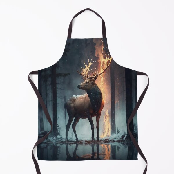 Item preview, deer in fire designed and sold by WallArtExclusiv.