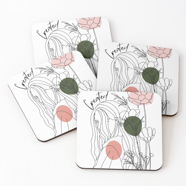 Item preview, Created line art abstract woman with flowers and colors designed and sold by P3113creates.