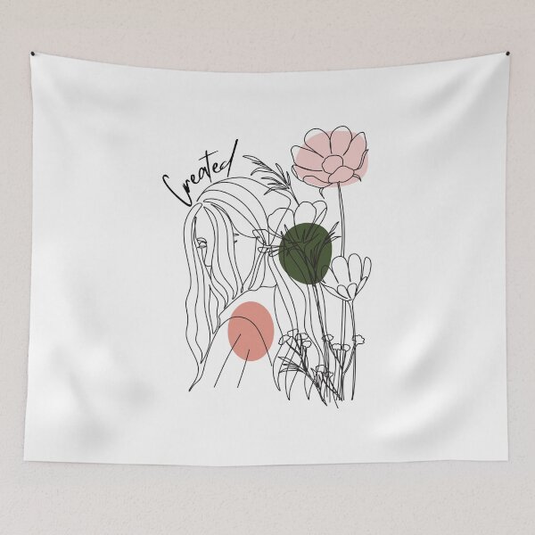 Item preview, Created line art abstract woman with flowers and colors designed and sold by P3113creates.