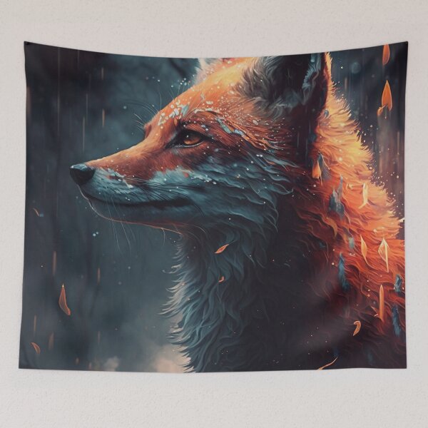 Item preview, fox in fire designed and sold by WallArtExclusiv.