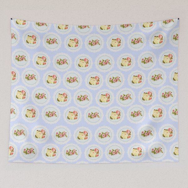 Item preview, Victorian Floral Pattern Pastel Blue Flowers & Pink Roses designed and sold by inspirationzgal.