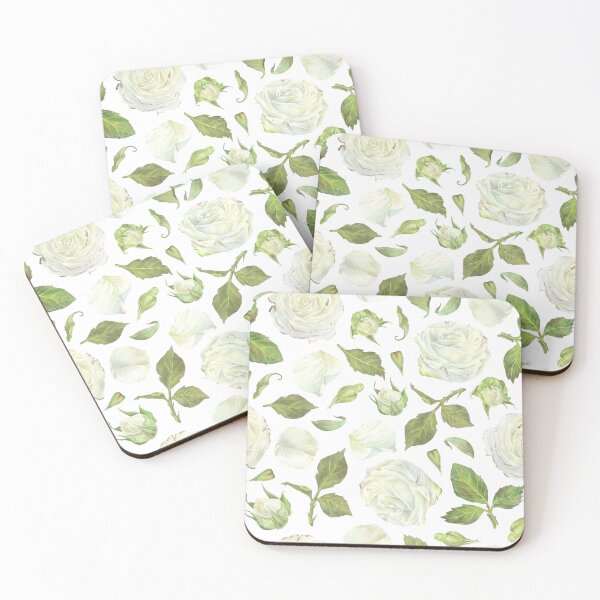 Item preview, Pattern of white roses. Watercolor botanical illustration. designed and sold by Trilisti.