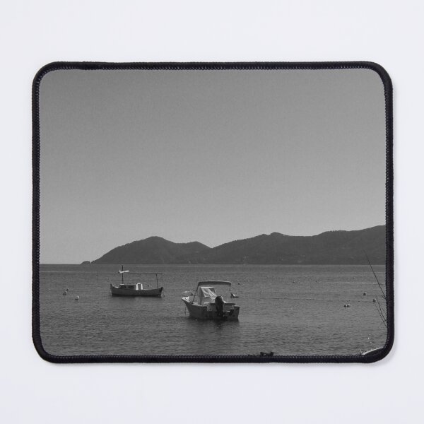 Item preview, Es canar beach Ibiza coast boats med black and white designed and sold by eddiebarronshop.