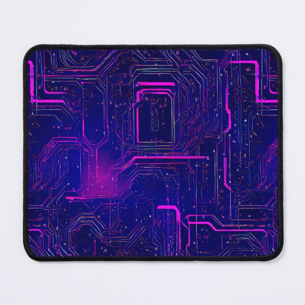 Item preview,  Cyberpunk neon pink futuristic circuitboard wires code pattern  designed and sold by SJG-digital.
