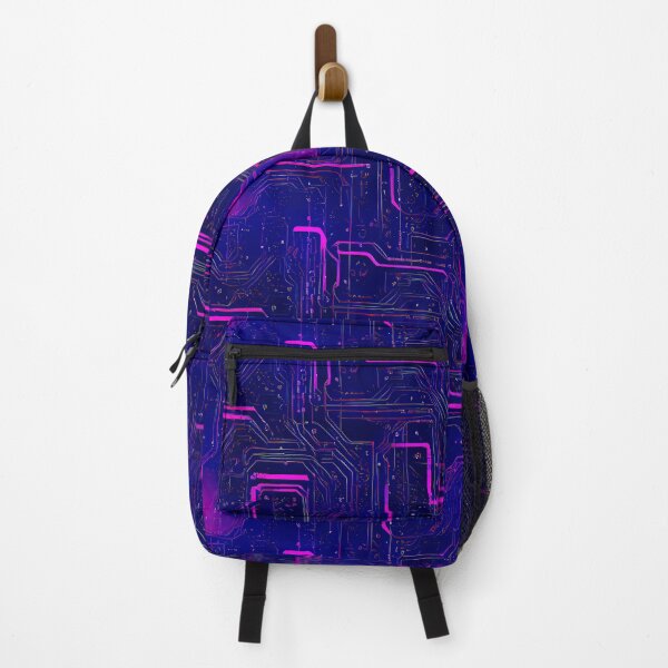 Item preview, Cyberpunk neon pink futuristic circuitboard wires code pattern designed and sold by SJG-digital.