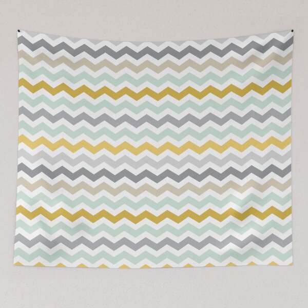 Item preview, Grey Mint & Yellow Chevron Zig Zag pattern designed and sold by inspirationzgal.
