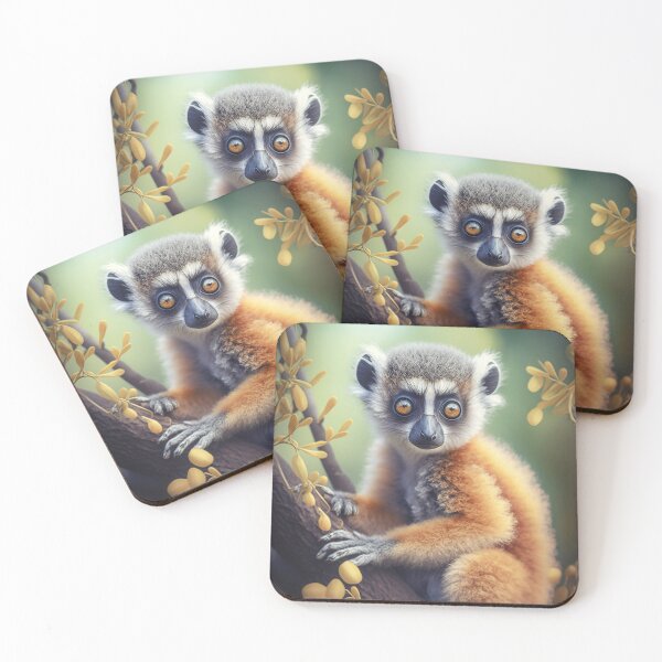 Item preview, Orange baby lemur in a tree designed and sold by RK - Shop.