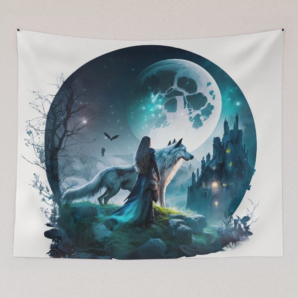 Item preview, Wolf and the Lady Mage designed and sold by TheDigitalAnvil.