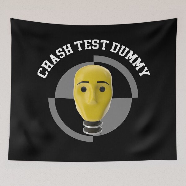 Item preview, Crash Test Dummy Yellow Head with Safety Mark Background designed and sold by activlifewear.