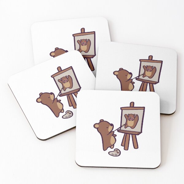 Item preview, Self-Pawtrait - Cute Cartoon Brown Bear Painter designed and sold by ThumboArtBumbo.