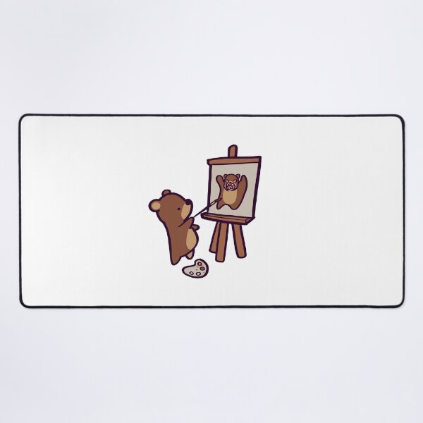 Item preview, Self-Pawtrait - Cute Cartoon Brown Bear Painter designed and sold by ThumboArtBumbo.