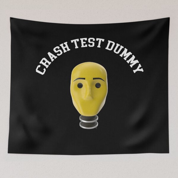 Item preview, Crash Test Dummy Yellow Head with Safety Mark Background designed and sold by activlifewear.