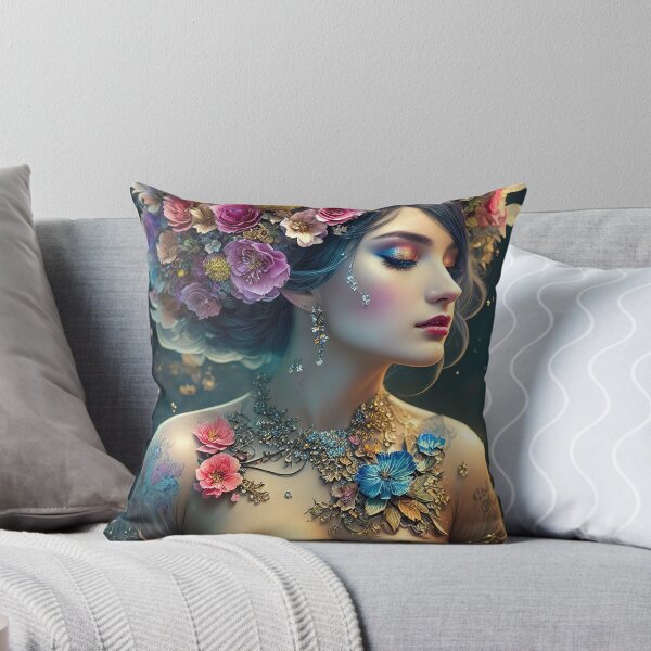 Item preview, Female face portrait covered in flowers designed and sold by RK - Shop.