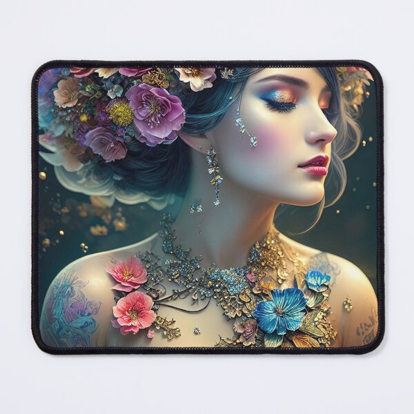Item preview, Female face portrait covered in flowers designed and sold by RK - Shop.