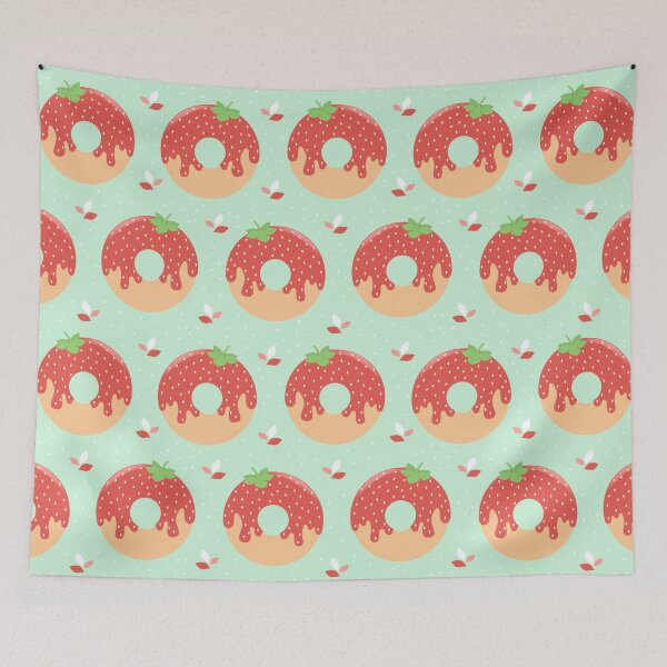 Item preview, Strawberry Donut Turquoise designed and sold by ChallaDesign.