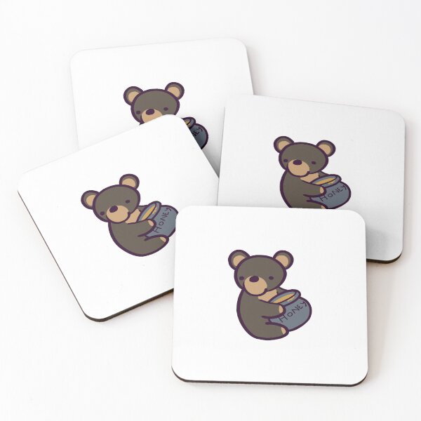 Item preview, Cartoon Black Bear Holding a Pot of Honey designed and sold by ThumboArtBumbo.