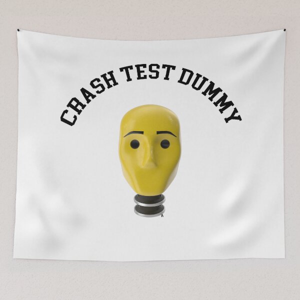 Item preview, Crash Test Dummy Yellow Head with Safety Mark Background designed and sold by activlifewear.