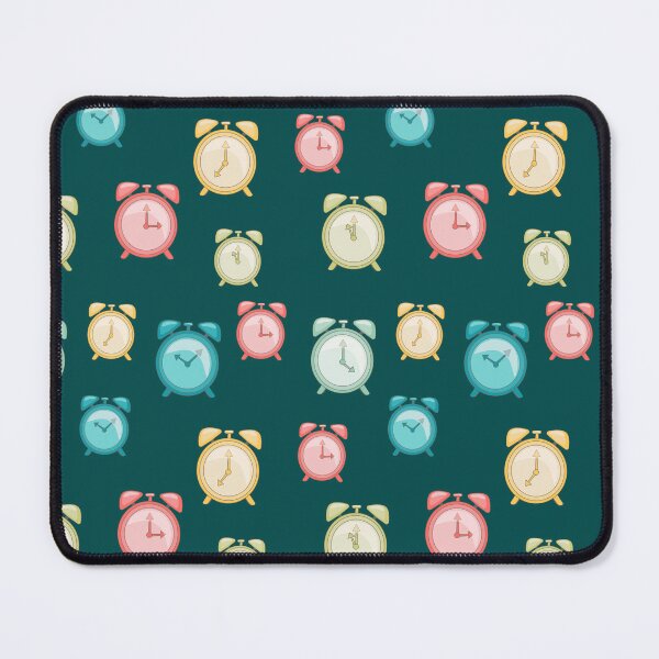 Item preview, colored retro clock alarm clocks on a dark green background designed and sold by YuYuKoroleva.