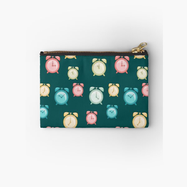Item preview, colored retro clock alarm clocks on a dark green background designed and sold by YuYuKoroleva.