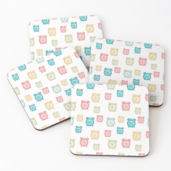 Item preview, Copy of colored retro clock alarm clocks on white background designed and sold by YuYuKoroleva.