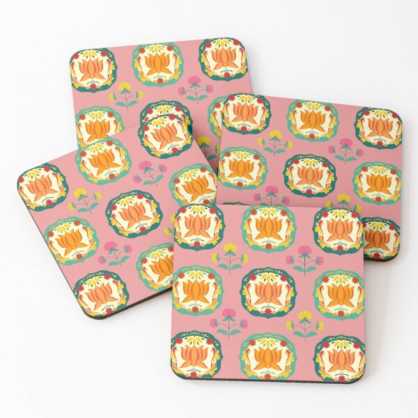 Item preview, indian lotus flower pattern designed and sold by KomalArteShop.