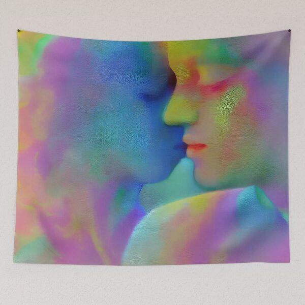 Item preview, Two lovers in a pastel dreamy world designed and sold by ElLocoMus.