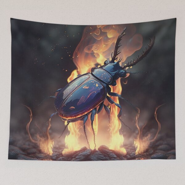 Item preview, Stag beetle in the fire designed and sold by WallArtExclusiv.