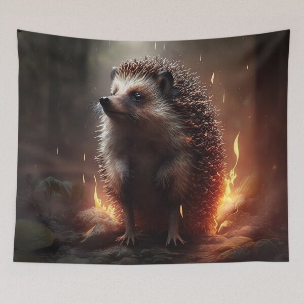 Item preview, hedgehog in fire designed and sold by WallArtExclusiv.