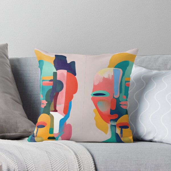 Item preview, abstract art colorful faces designed and sold by Adorarts.