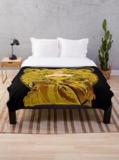 A Touch of Gold Alphonse Mucha Throw Blanket