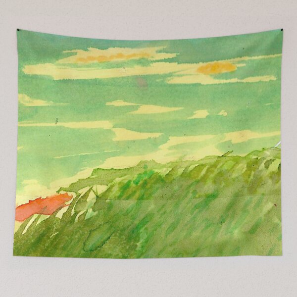 Item preview, plage, vu océan, peinture, paysage, île, eau ghibli, designed and sold by SFcrea.
