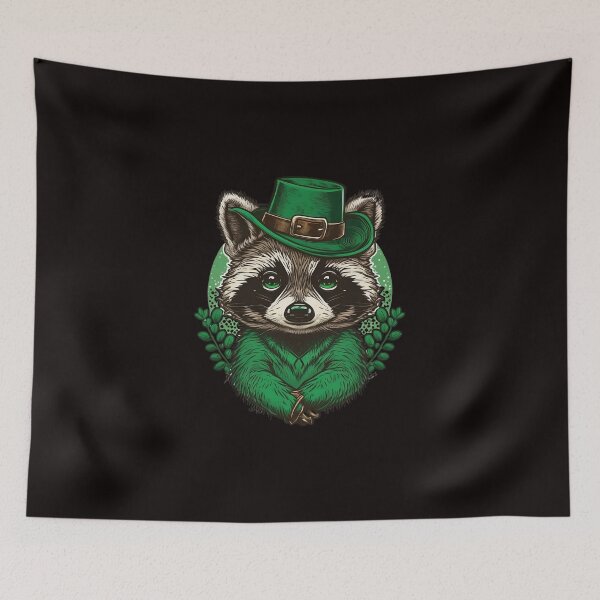 Item preview, Raccoon St Patrick's Day Shamrock Hat designed and sold by Cheeeeky.