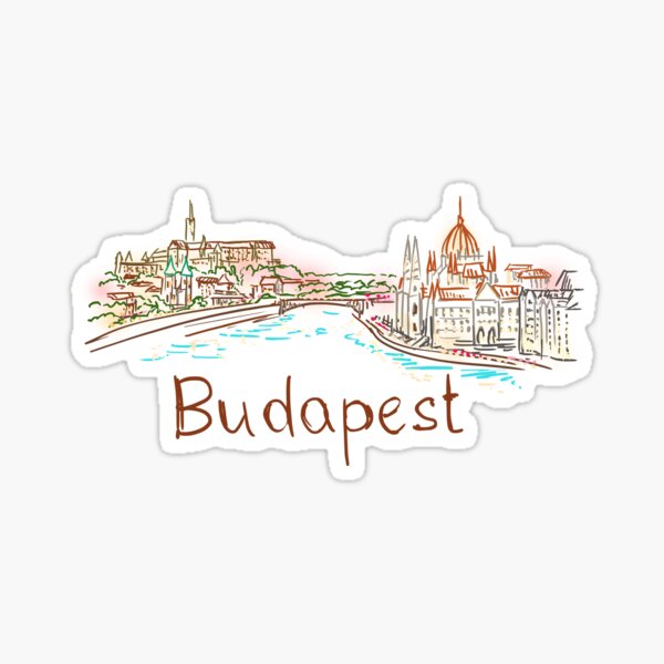 Budapest Panorama at night Sticker