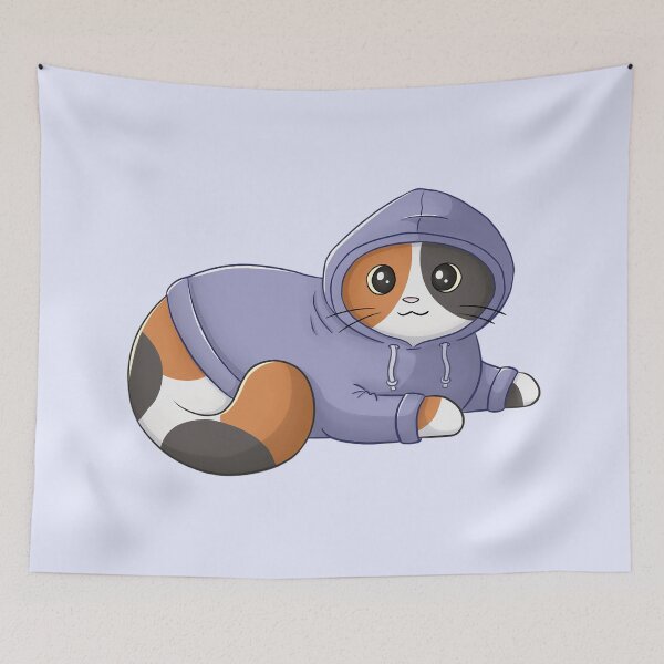 Item preview, Calico Cat In Purple Hoodie designed and sold by Meowrye.