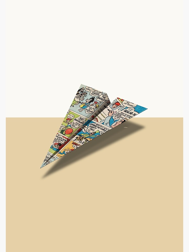 Superhero Showdown Ad6 Comic Book Paper Airplane Greeting Card by YoPedro