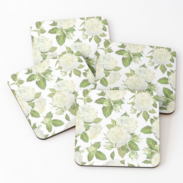 Item preview, Pattern of white roses. Watercolor botanical illustration. designed and sold by Trilisti.