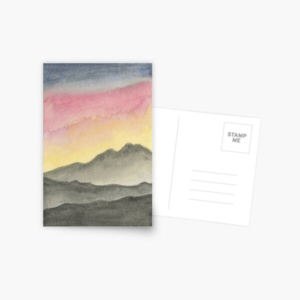 Watercolor Sunset Postcard